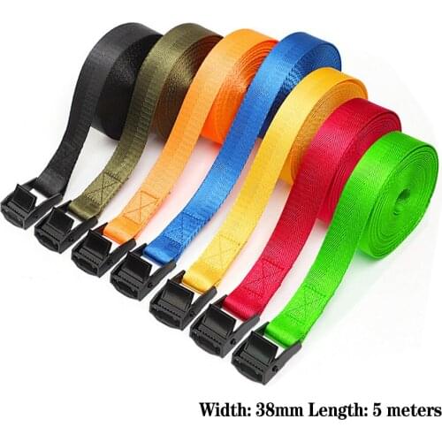 5m Length Buckle Tie-Down Belt Cargo Straps for Car Motorcycle Bike With Metal Buckle Tow Rope Strong Belt for Luggage Strap