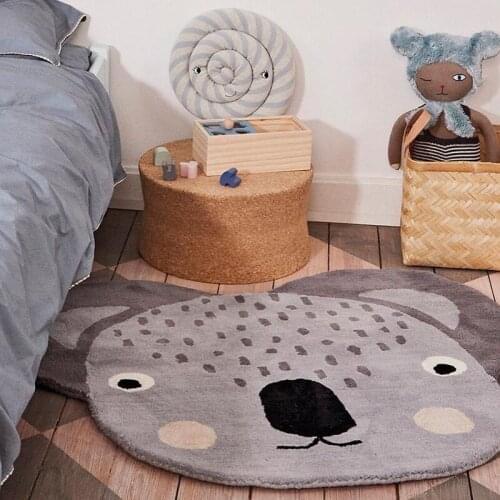 Cartoon Koala Playmat Kids Room Carpet Rugs Soft Baby Crawling Play Mat Round Floor Mat Children Bedroom Living Room Decoration