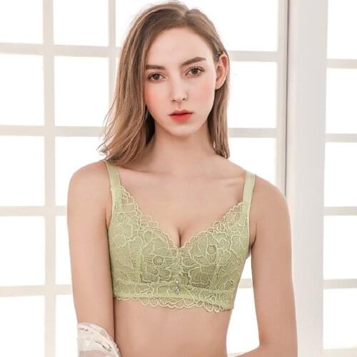 Sexy Women Floral Lace Bra Without Underwire Bustier Crop Top Sheer Bra Shirt Plus Size Bralette Mujer Bra Push Up ropa mujer