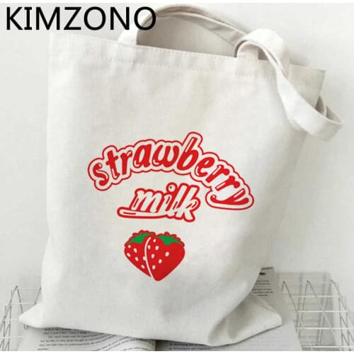 Strawberry shopping bag recycle bag eco shopper shopping grocery tote bag string boodschappentas grab