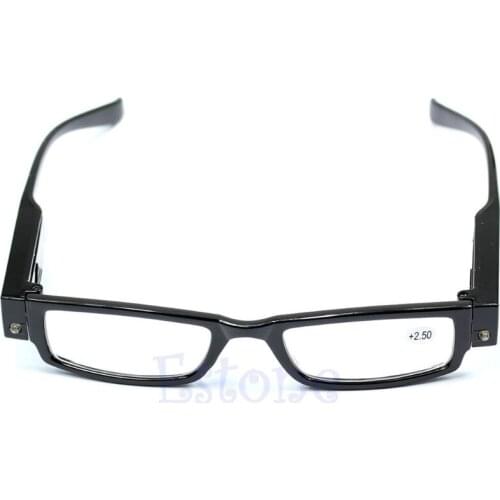 Light UP Multi Strength Eyeglass LED Reading Glasses Spectacle Diopter Magnifier 2XPC