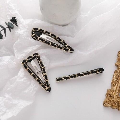Temperament Metal Chain Simple BB Clip Net Red Hair Clip Wild Girl Bangs Clip Hair Word Clip Side Clip