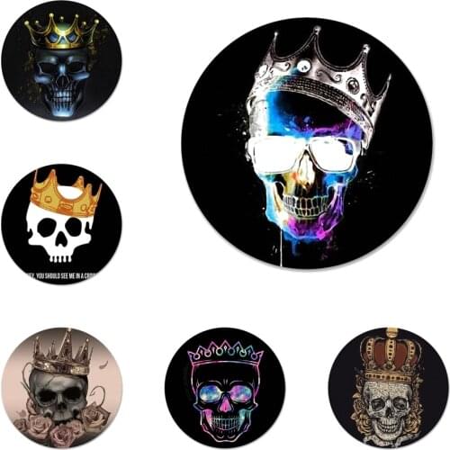 Skull with crown Badge Brooch Pin Accessories For Clothes Backpack Decoration gift