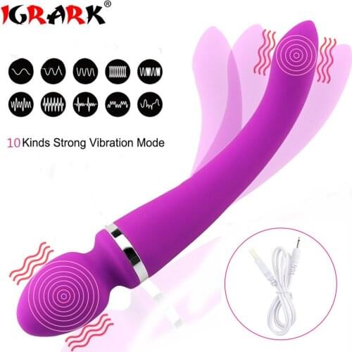 Dual Head Vibrator for Woman Rechargeable AV Wand Dildo Vibrator Magic Wand Massager Sex Toys for Women Erotic Toy Sex Product