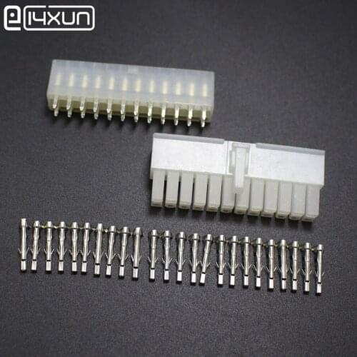1sets 5557 5569 24P Straight Pin Wire Terminals Electrical Connector 4.2mm 24Pin Plug jack for Car Auto PC ATX