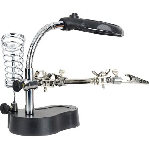 1 Set Electronic Inspection Hands Free Magnifying Glass Stand Soldering Station