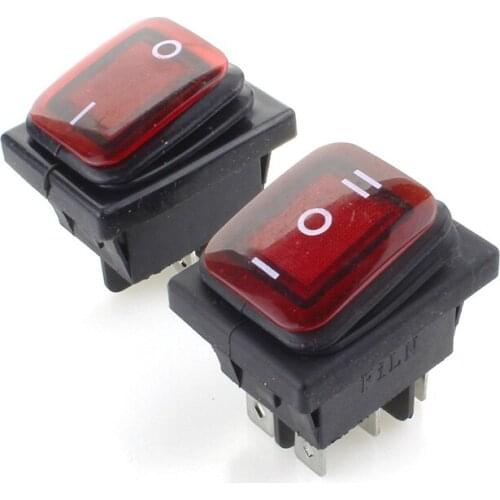 39*29 16A KCD4 With red lightPower Rocker Switch On Off Waterproof SPST Accessories Interruptor Luz Interrupteur Reed Schakelaar