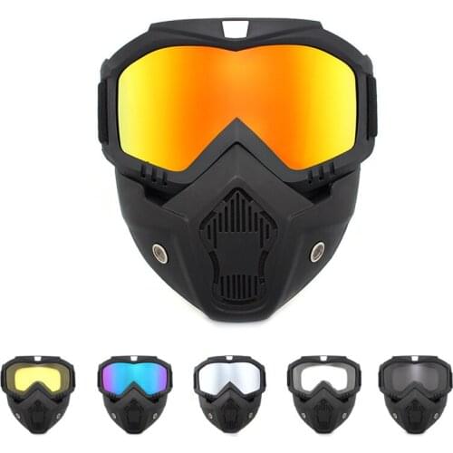 1Pcs Ski Snowboard Mask Men Women Snowmobile Skiing Goggles Windproof Motocross MTB Protective Safety Glasses with Mouth Filter