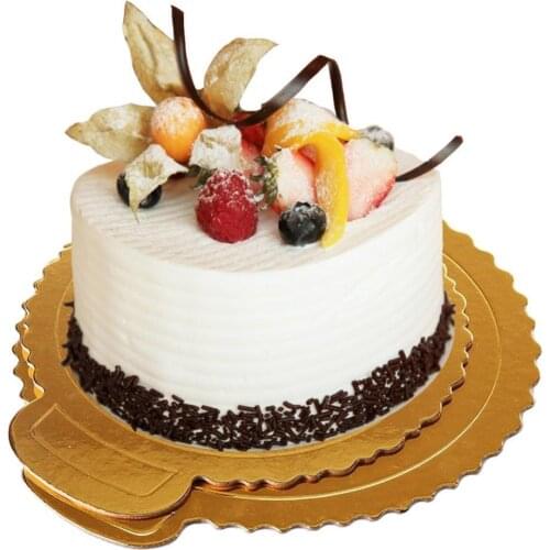 10Pcs 4/6/8/10inch Cake Mats Golden Bottom Round Square Paper Dessert Trays