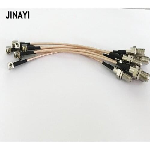 10pcs/lot RG316 TS-9 TS9 Right Angle to F female Adapter Connector Cable 15cm 6"
