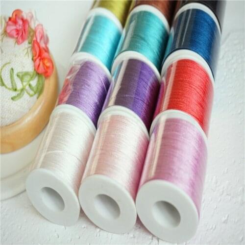 1000DX100Mts/Roll Anya 100% silk embroidery thread solid colors very thin embroidery ribbon thread
