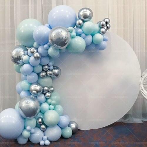 103Pcs Macaron Blue Balloons Garland Kit Blue Silver Mint Green Pastel Balloons Arch Kit Globos Birthday Party Decor Baby Shower