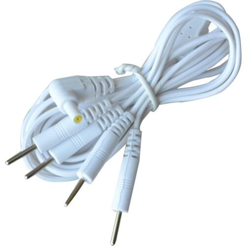 20Pcs Pin 2.35*0.8mm 4 in 1 Head Electrode Lead Wire Cable Line Connector Wire For TENS/EMS Electronic Therapy Machine
