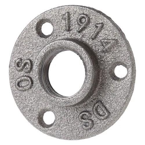 3/4" Malleable Threaded Floor Flange Iron Pipe Fittings Wall Mount Black