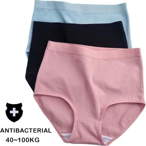 3 Pcs/Set Womens Panties Plus Size High Waist Lingeries Ladies Breathable Cotton Underwear Women Panties Belly Briefs Intimates