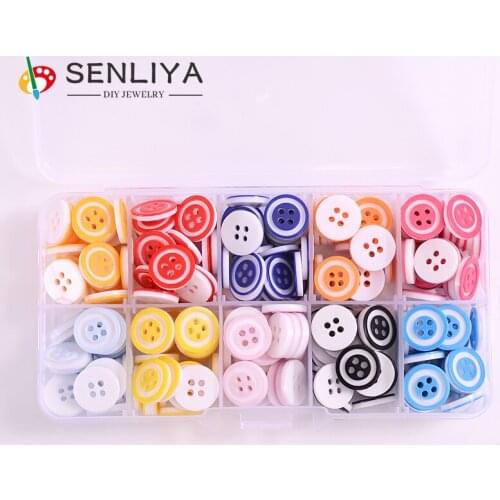 300Pcs/Box Multi Specifications Mixed Round Resin Buttons For Scrapbooking DIY Clothes Dolls Crafts Garment Accessories