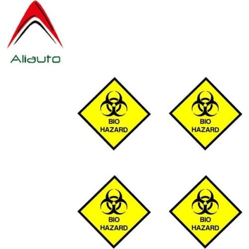 Aliauto 4 X Car Styling Sticker Bio Hazard Sign Warning Mark Lnterest Reflective Pvc Decal for Honda Civic Mitsubishi,10cm*10cm