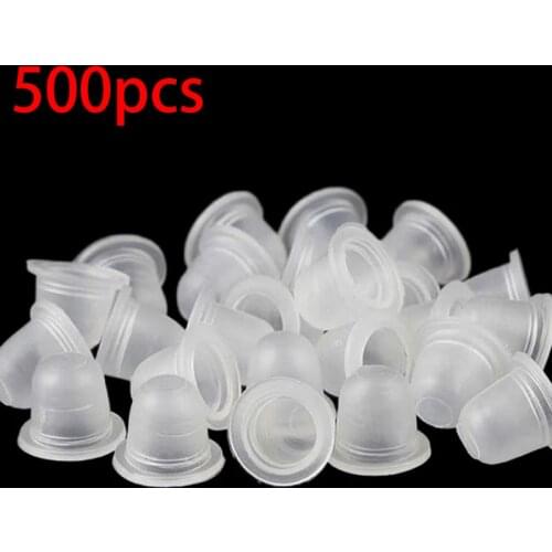 500Pcs Tattoo Ink Cups Silicone Disposable Microblading Makeup Pigment Holder Container Caps Tattoo Accessories Supply