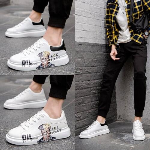 ALIJUTOU Men's White Sneakers