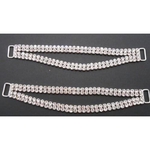Free Shipping 1 Piece 15cm 2 Rows Dense Rhinestone Bikini Buckle Chain Connector Fit For Swimming Wear Bridal Dress