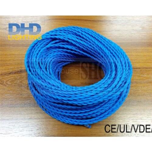 Free shipping 8meters/lot braided fabric wire vintage cloth cover PVC 2 cores 0.75mm pendant cable DIY color fabric cable cord