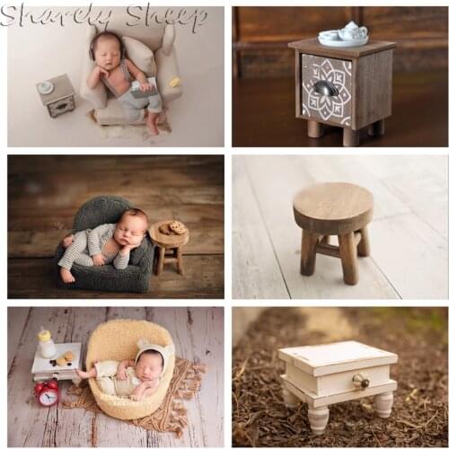 Newborn Photography Props Mini Wood Desk Tables Calendar Baby Photo Shoot Studio Posing Wooden Prop foto Shooting Accessories