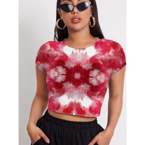 3d Tshirt Tie Dye T-shirt Women Psychedelic Tshirt Printed Abstract Shirt Print Harajuku Tshirts Casual Womens Clothing