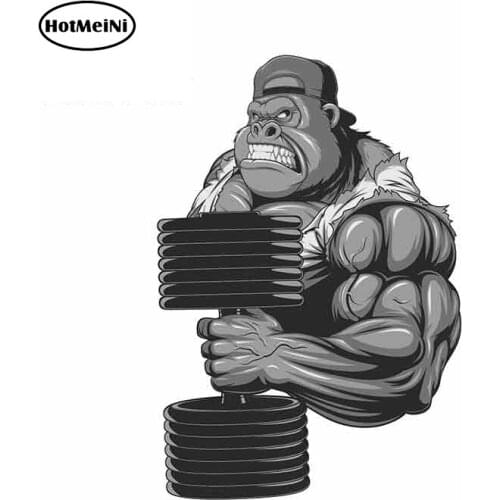 HotMeiNi 13cm x 8.9cm for Gorilla Athlete Cartoon Car Stickers Vinyl JDM Bumper Trunk Truck Graphics Waterproof Anime Decal