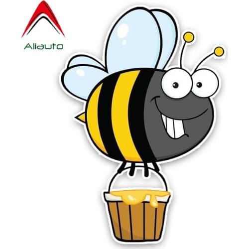 Aliauto Interesting Car Sticker Bees Carry Honey Decoration PVC Decal Sunscreen for Volvo Honda Civic Mitsubishi Lada,11cm*15cm
