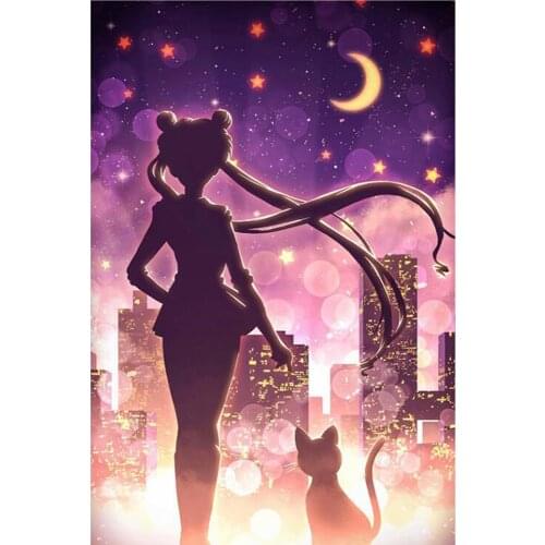 KAMY YI DIY 5D Japanese Anime Sailor Moon Cute Girl Diamond Painting Cross Stitch Kits Embroidery Art Mosaic Drill Home Decor