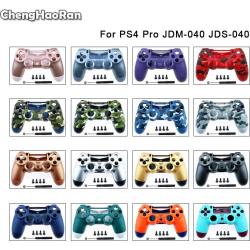 ChengHaoRan Housing Shell For DualShock 4 PlayStation 4 PS4 Pro Slim V2 JDS 040 JDM-040 Controller Faceplate Back Case w/screws