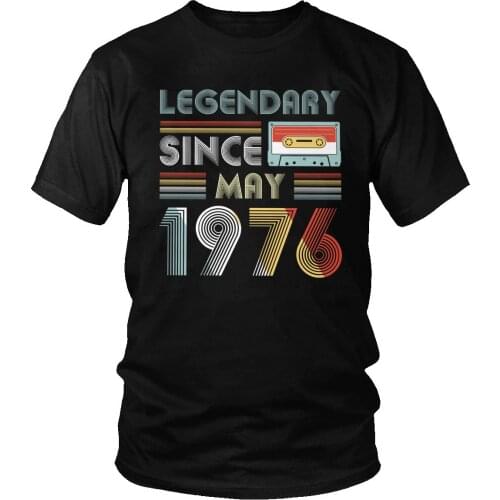 Handsome Men T Shirt Legendary Since May 1976 Short Sleeve Pure Cotton T-shirt Summer 44 Years Old 44th Birthday Gift T Shirt