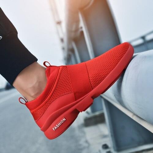 Men Sneakers 2021 Spring Slip-On Mesh Sneakers Men Shoes Breathable Comfortable Fashion Casual Running Footwear