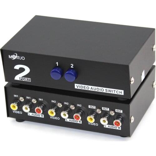 MT-VIKI 2 Port AV Manual Switch 2 In 1Out RCA Selector Audio Video Switch Selector For Set-top box DVD player To TV MT-231AV