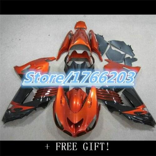 Body Plastic ZZR 1400 06 07 2007 Fairing ZZ-R1400 10 11 2006 - 2011 orange blackFairing for Kawasaki Zx14r 08 09 2010