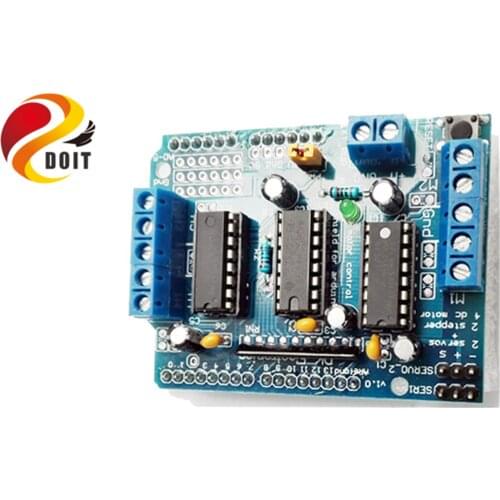 SZDOIT L293D 4-Way DC Motor Drive Expansion Board 2-Way Servo Motor Drive Control Shield Module For Arduino