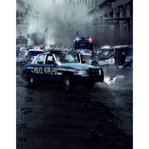 Police Car Doomsday Photography Backdrops Photo Props Studio Background 5x7ft