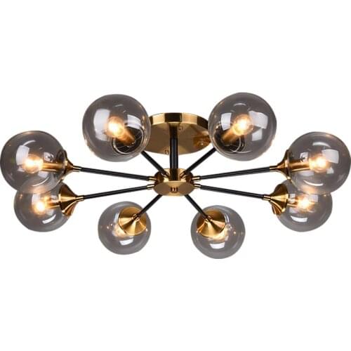 Postmodern LED lights Glass ball lamps Nordic hanging lights bedroom lighting fixtures living room chandelier ceiling