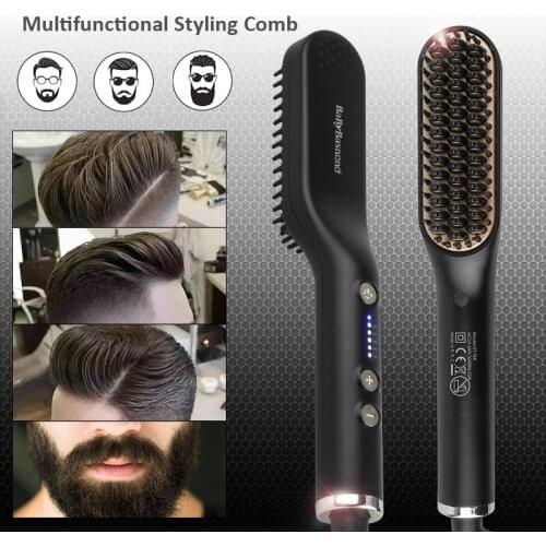 Professional Hair Straightener, Multifunctional Comb and Brush, Electric Fast Heating Straightener, Mens Style Comb