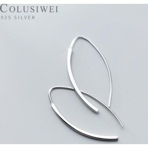 Colusiwei Big U Shape Geometric Dangle Earrings For Women Simple Drop Earrings Genuine 925 Sterling Silver Fashion Jewelry
