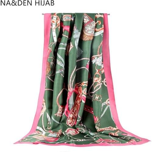 1PCS Fashion Solid shalws Hi-Q lady wraps Islamic bandana Chain belts scarf Muslim hijab Viscose Geometric scarves Long muffler