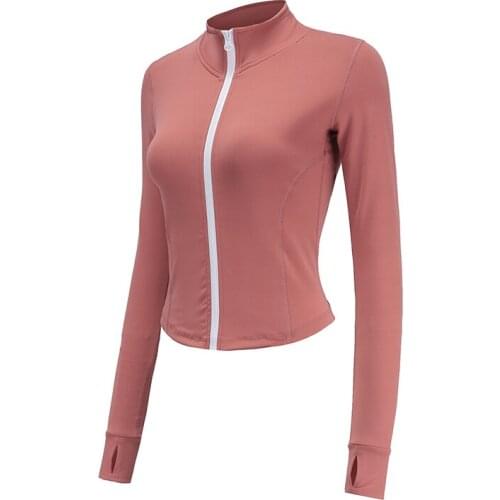 Sport Jacket Women Long Sleeve Zip Fitness Yoga Shirt Top Workout Gym Activewear Sport Running Coats Training Clothes
