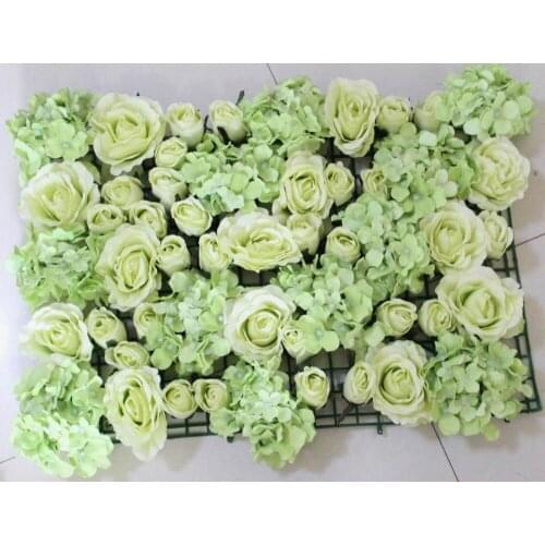 SPR Free Shipping-green-10pcs/lot Artificial silk rose flower wall wedding background lawn/pillar road lead market decoration