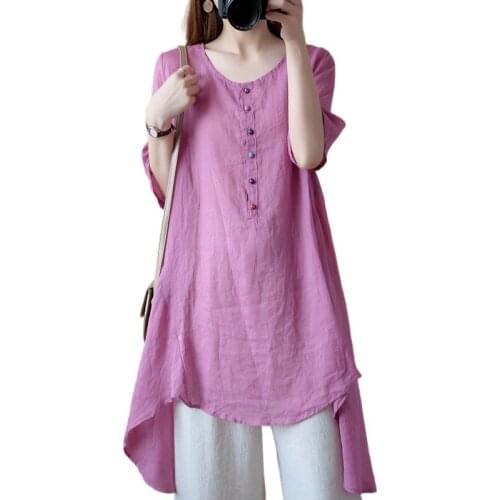 Traditional Chinese Top Chinese Flower Print Hanfu Clothes Oriental Clothing Traditional Chinese Linen Blouse For Women V2102