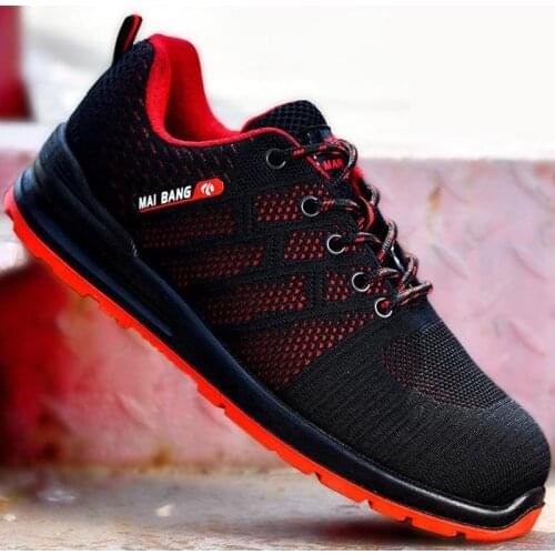 Safety Shoes Cap Steel Toe Safety Shoe Boots For Man Work Shoes Men Breathable Mesh Size 12 Footwear Wear-resistant GXZ022