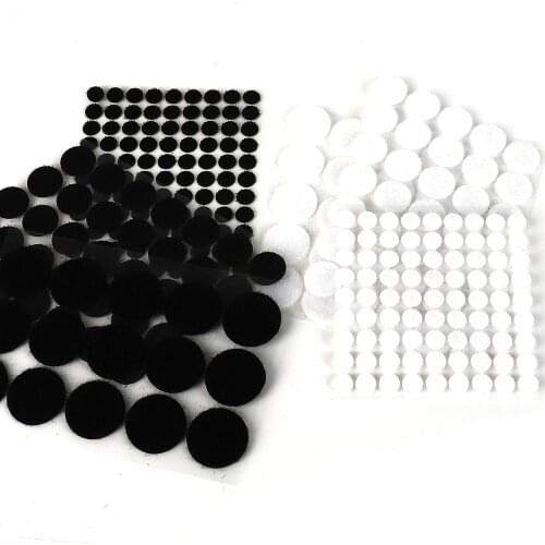 100Pairs 10mm 15mm 20mm 25mm Adhesive Fastener Tape Dots Hook And Loop Magic Sticker Round Strong Self Adhesive Fastener Tape