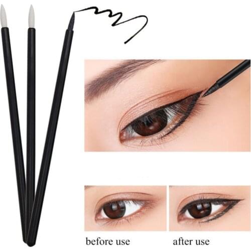 100pcs/pack Disposable Eyeliner Brush Applicator Eyeliner Comb Makeup Brushes White Individual Line Removing Swab Micro