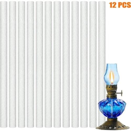 12x Kerosene Wicks Long Life Wick Holder Torch Wine Glass Fiber Oil Lamp Alcohol