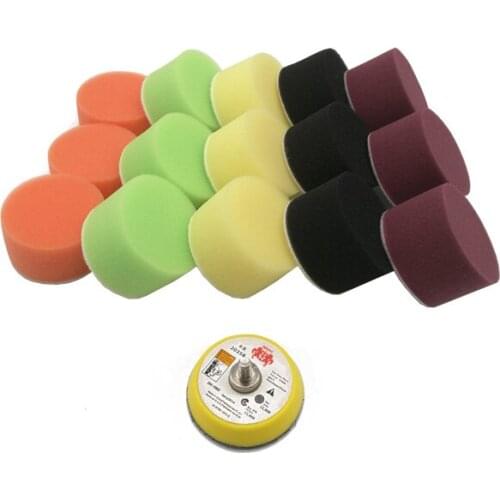 16pcs 2inch Car Beauty Polishing Waxing Sponge Paint Care Buffing Pad Buffer Foam Hand Tool Kit