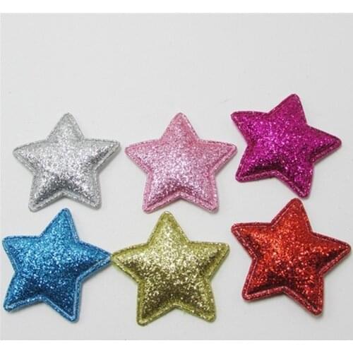20PCS Star Ball Padded Appliques For Clothes DIY Baby Hair Clip Headwear Decor Ornament Accessories